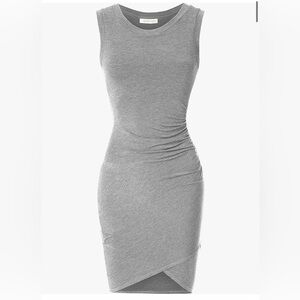 Leith Gray Halter Ruched Bodycon Dress